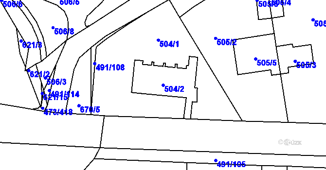 Parcela st. 504/2 v KÚ Veleslavín, Katastrální mapa