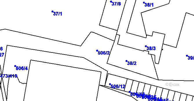 Parcela st. 506/2 v KÚ Veleslavín, Katastrální mapa