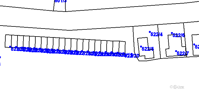 Parcela st. 522/22 v KÚ Veleslavín, Katastrální mapa