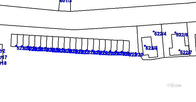 Parcela st. 522/23 v KÚ Veleslavín, Katastrální mapa