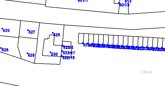 Parcela st. 522/37 v KÚ Veleslavín, Katastrální mapa