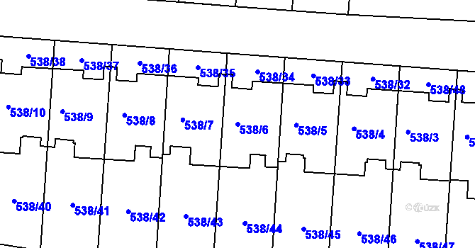 Parcela st. 538/6 v KÚ Veleslavín, Katastrální mapa