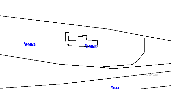 Parcela st. 598/3 v KÚ Veleslavín, Katastrální mapa