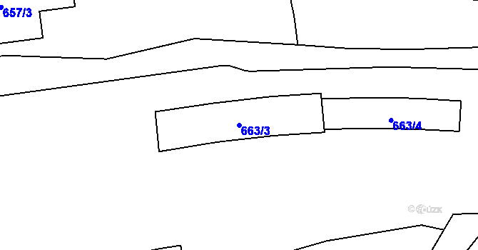 Parcela st. 663/3 v KÚ Veleslavín, Katastrální mapa