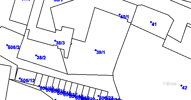 Parcela st. 39/1 v KÚ Veleslavín, Katastrální mapa