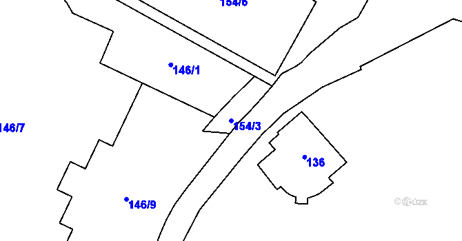 Parcela st. 154/3 v KÚ Veleslavín, Katastrální mapa