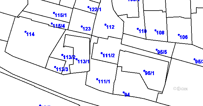 Parcela st. 111/2 v KÚ Veleslavín, Katastrální mapa