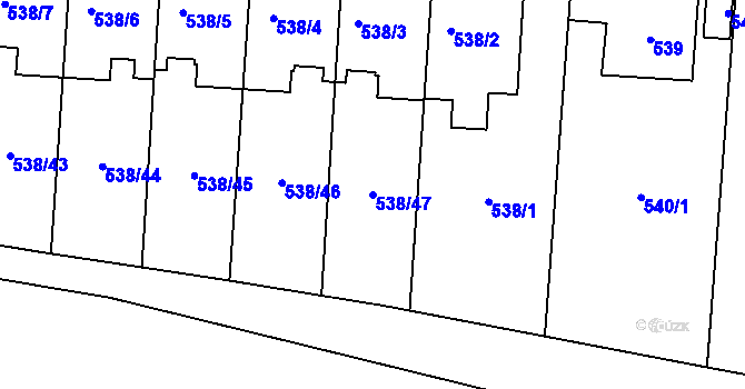 Parcela st. 538/47 v KÚ Veleslavín, Katastrální mapa
