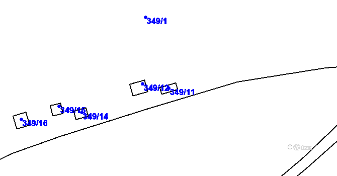 Parcela st. 349/11 v KÚ Veleslavín, Katastrální mapa