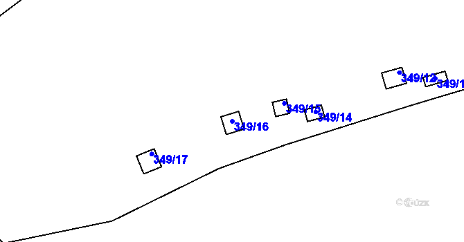 Parcela st. 349/16 v KÚ Veleslavín, Katastrální mapa