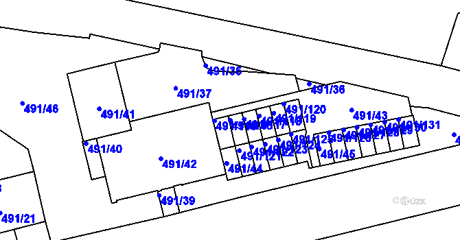 Parcela st. 491/116 v KÚ Veleslavín, Katastrální mapa