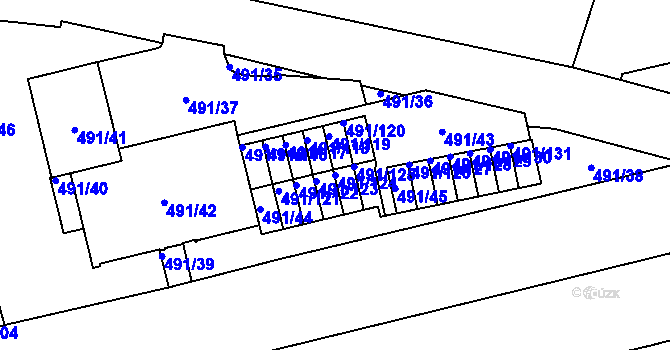 Parcela st. 491/124 v KÚ Veleslavín, Katastrální mapa