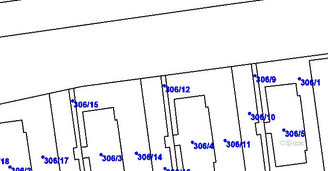 Parcela st. 306/12 v KÚ Veleslavín, Katastrální mapa