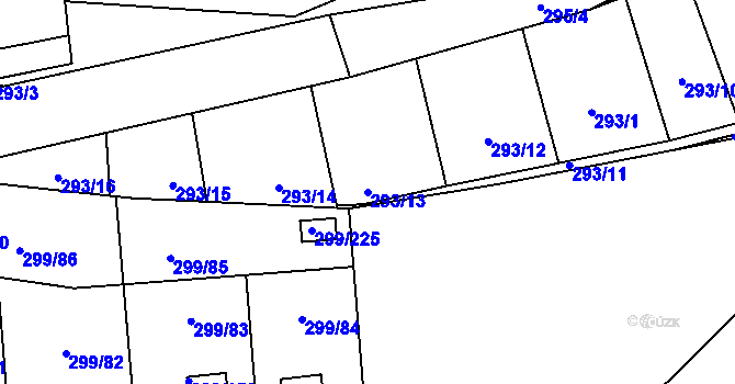 Parcela st. 293/13 v KÚ Veleslavín, Katastrální mapa