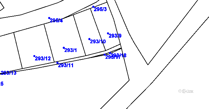 Parcela st. 293/17 v KÚ Veleslavín, Katastrální mapa