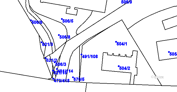 Parcela st. 491/136 v KÚ Veleslavín, Katastrální mapa