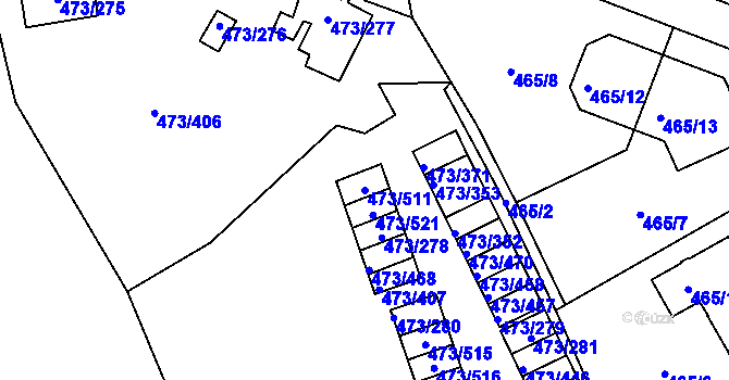 Parcela st. 473/511 v KÚ Veleslavín, Katastrální mapa