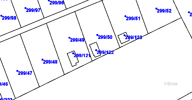 Parcela st. 299/122 v KÚ Veleslavín, Katastrální mapa