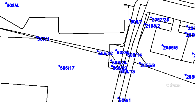 Parcela st. 566/22 v KÚ Veleslavín, Katastrální mapa