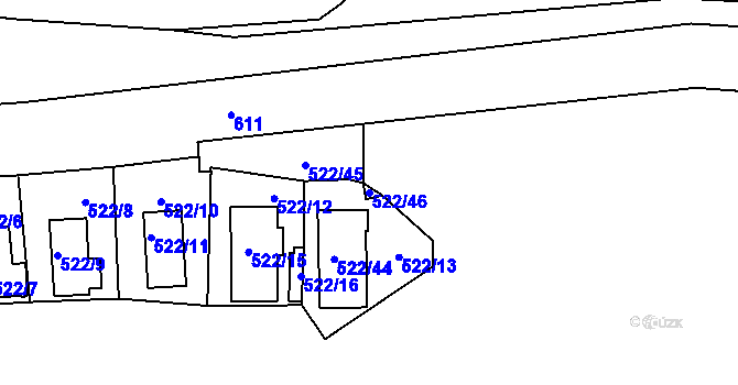 Parcela st. 522/46 v KÚ Veleslavín, Katastrální mapa