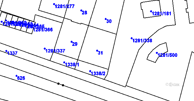 Parcela st. 31 v KÚ Vokovice, Katastrální mapa