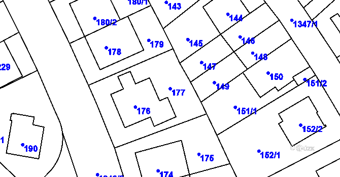 Parcela st. 177 v KÚ Vokovice, Katastrální mapa