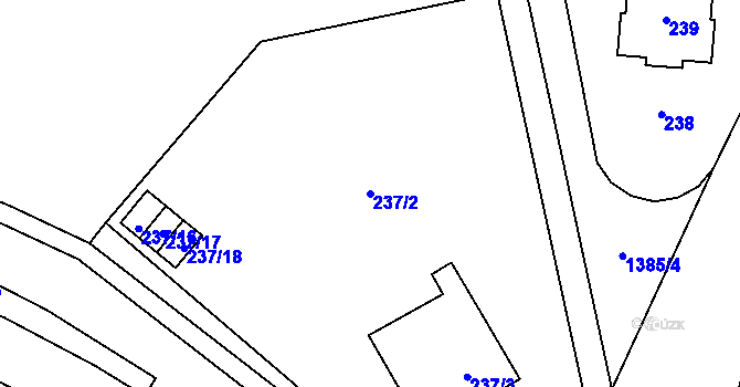 Parcela st. 237/2 v KÚ Vokovice, Katastrální mapa