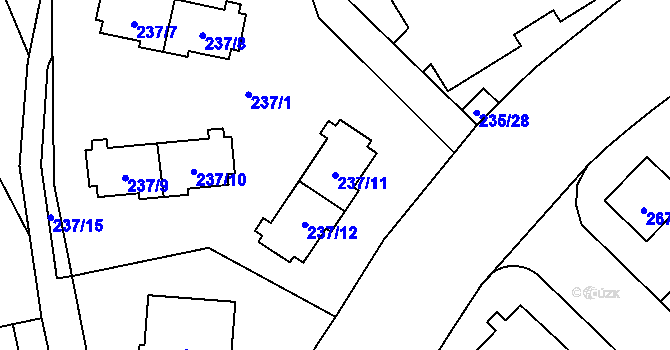 Parcela st. 237/11 v KÚ Vokovice, Katastrální mapa