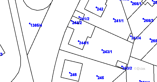 Parcela st. 244/1 v KÚ Vokovice, Katastrální mapa