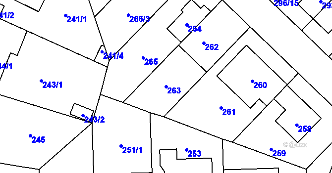 Parcela st. 263 v KÚ Vokovice, Katastrální mapa