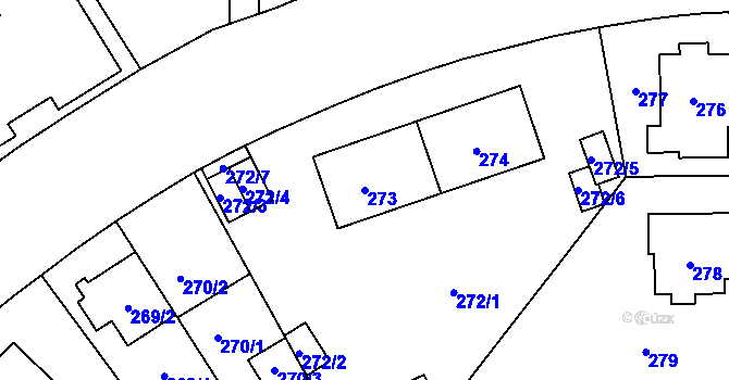 Parcela st. 273 v KÚ Vokovice, Katastrální mapa