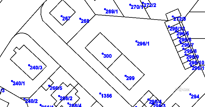Parcela st. 300 v KÚ Vokovice, Katastrální mapa