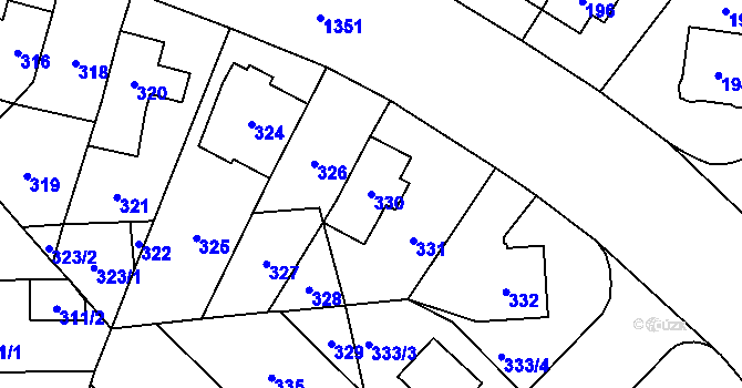 Parcela st. 330 v KÚ Vokovice, Katastrální mapa