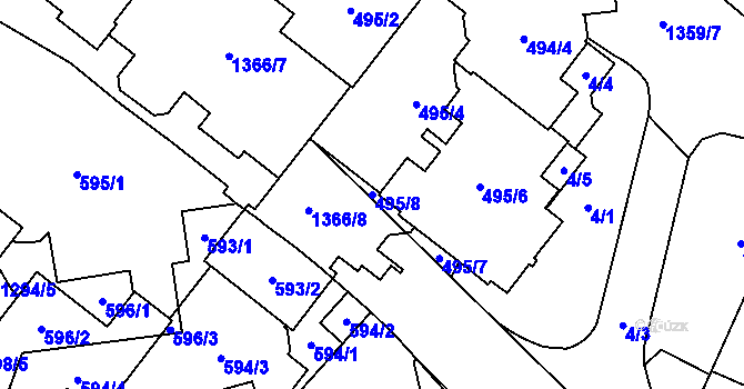 Parcela st. 495/8 v KÚ Vokovice, Katastrální mapa