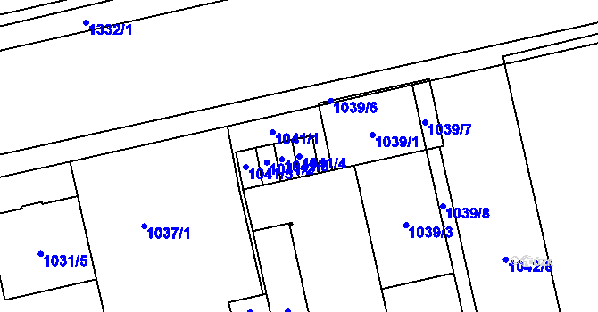 Parcela st. 1041/4 v KÚ Vokovice, Katastrální mapa