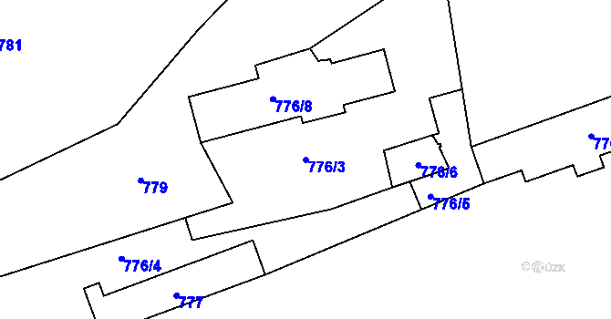 Parcela st. 776/3 v KÚ Vokovice, Katastrální mapa