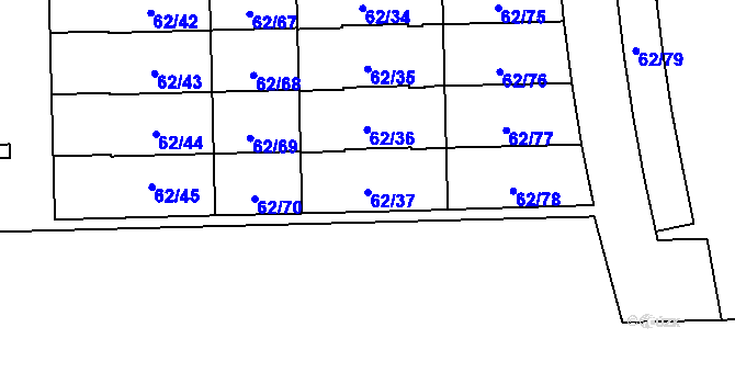 Parcela st. 62/37 v KÚ Vokovice, Katastrální mapa