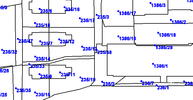 Parcela st. 235/48 v KÚ Vokovice, Katastrální mapa