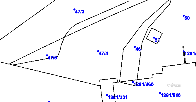 Parcela st. 47/4 v KÚ Vokovice, Katastrální mapa