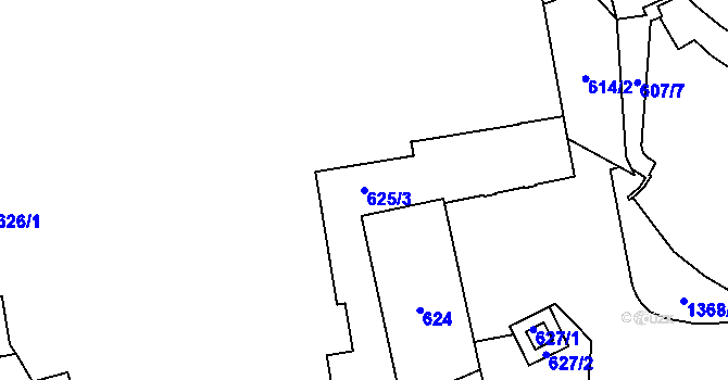Parcela st. 625/3 v KÚ Vokovice, Katastrální mapa