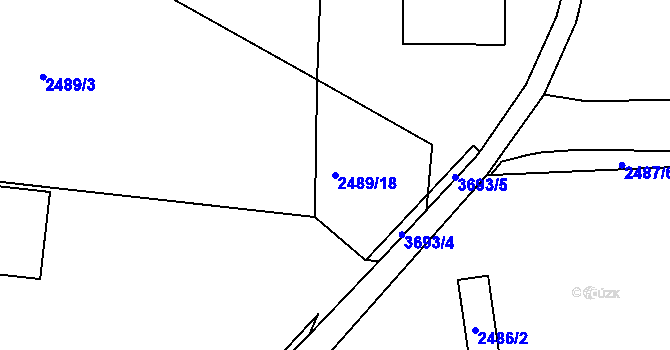 Parcela st. 2489/18 v KÚ Břevnov, Katastrální mapa