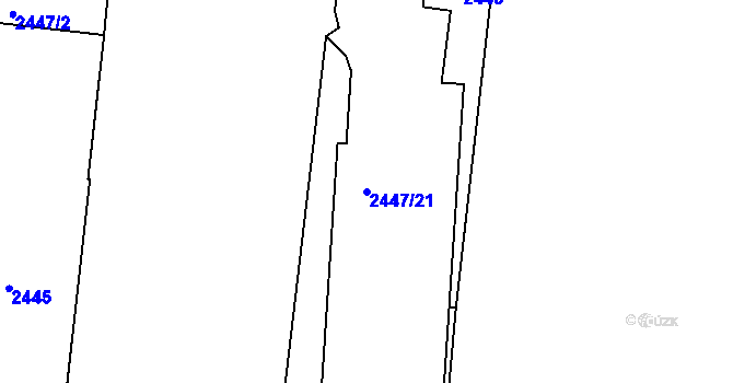 Parcela st. 2447/21 v KÚ Břevnov, Katastrální mapa