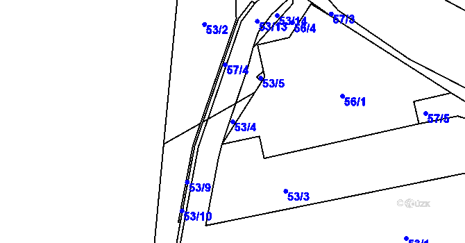 Parcela st. 53/4 v KÚ Břevnov, Katastrální mapa