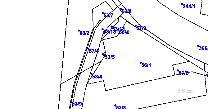Parcela st. 53/5 v KÚ Břevnov, Katastrální mapa