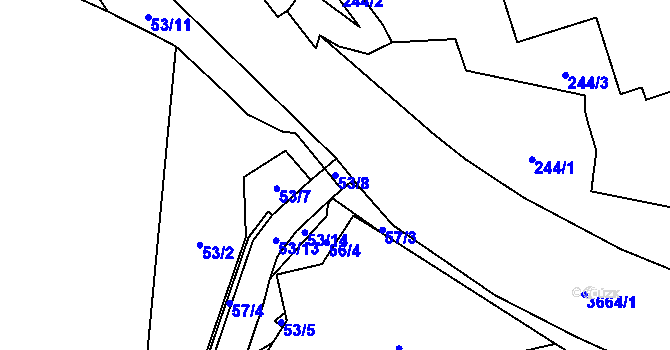 Parcela st. 53/8 v KÚ Břevnov, Katastrální mapa