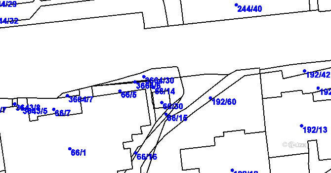 Parcela st. 66/5 v KÚ Břevnov, Katastrální mapa