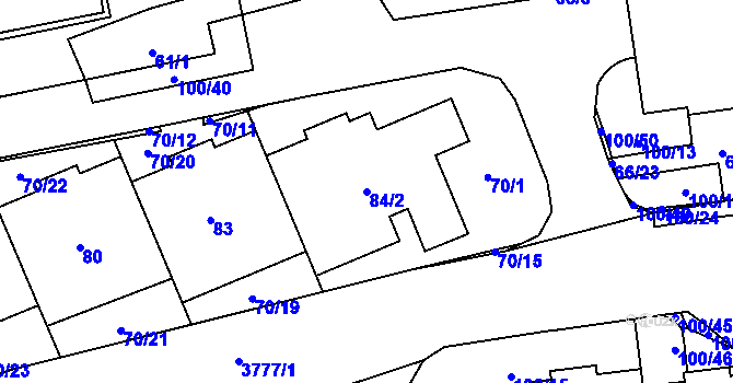 Parcela st. 84/2 v KÚ Břevnov, Katastrální mapa