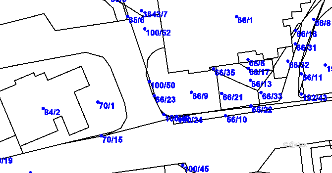 Parcela st. 100/13 v KÚ Břevnov, Katastrální mapa