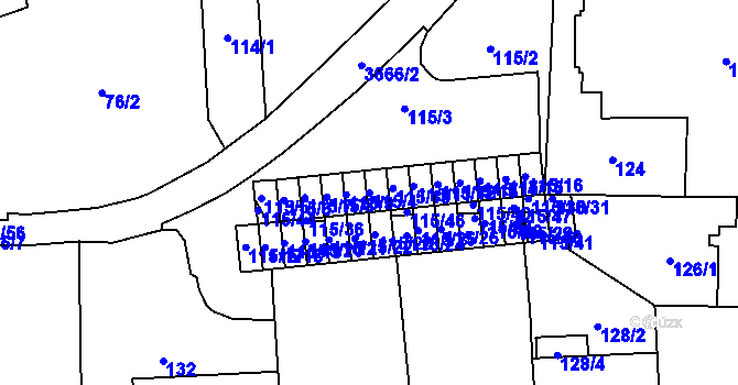 Parcela st. 115/4 v KÚ Břevnov, Katastrální mapa
