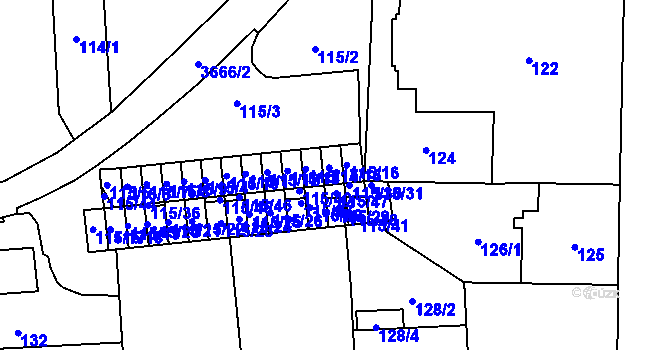 Parcela st. 115/15 v KÚ Břevnov, Katastrální mapa